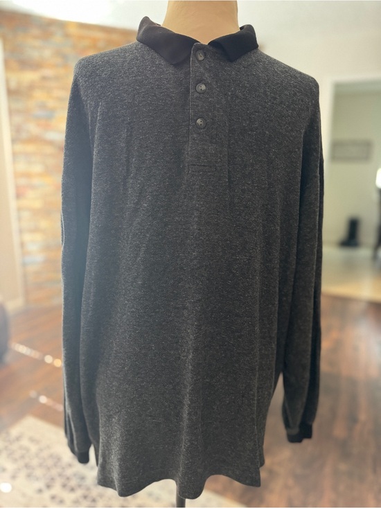 Blueprint Other - Men's Dark Heather Gray Warm Long-Sleeve Polo Shirt